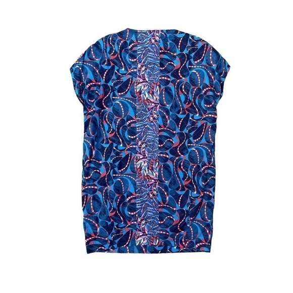 DECOSTER  cotton Abstract  print Blue  Red dress size 38 ( M ) - Picture 7 of 9